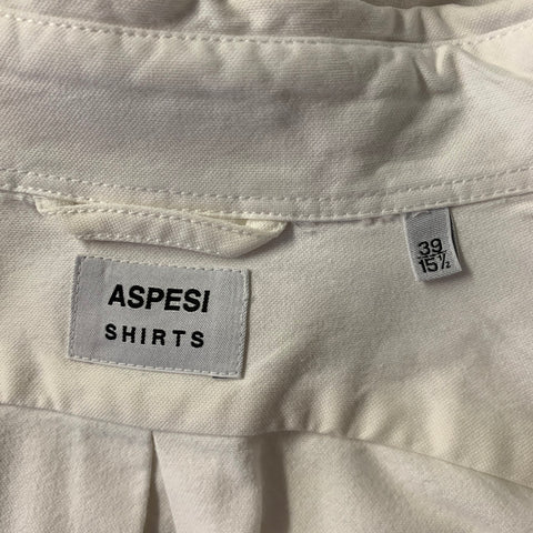 ASPESI Size S White Oxford Long Sleeve Shirt