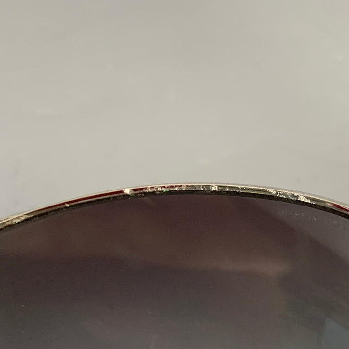 PRADA Silver Black Metal Pilot Sunglasses