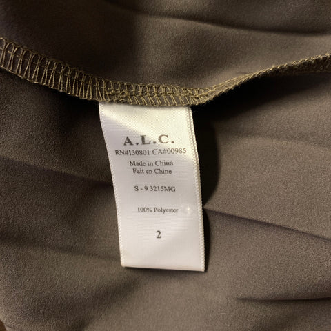 A.L.C. Size 2 Gold Polyester Metallic A Line Skirt