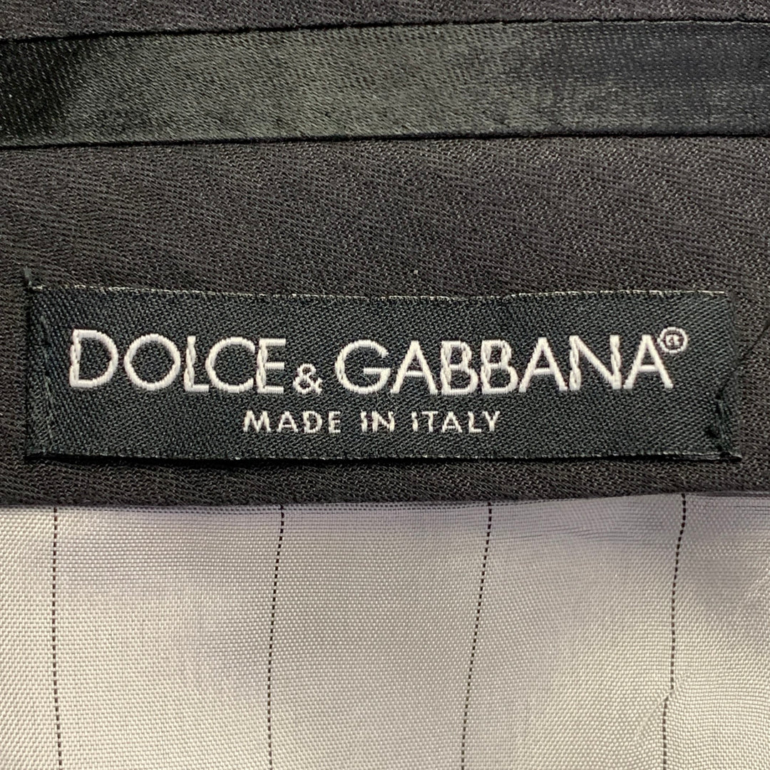 DOLCE & GABBANA Size 32 Black Wool Blend Tuxedo Dress Pants