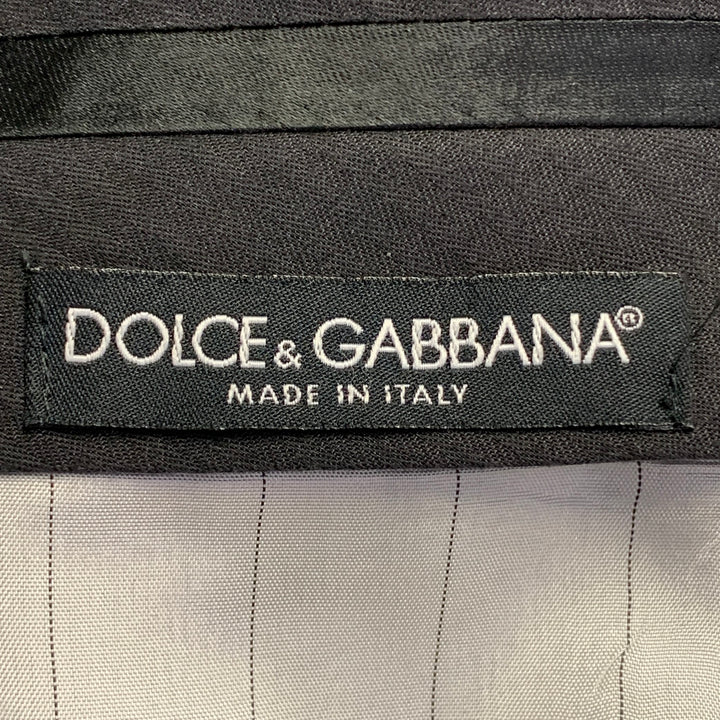 DOLCE & GABBANA Size 32 Black Wool Blend Tuxedo Dress Pants
