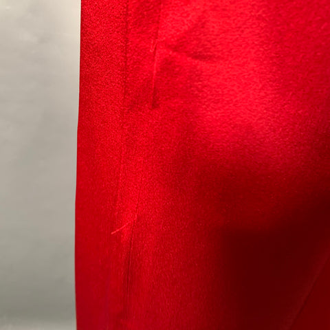 HAIDER ACKERMANN Taille S Pantalon décontracté droit en acétate de soie satiné rouge à braguette zippée