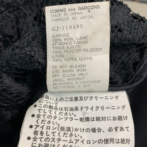 COMME des GARCONS Size S Black Wool Lace Jacket