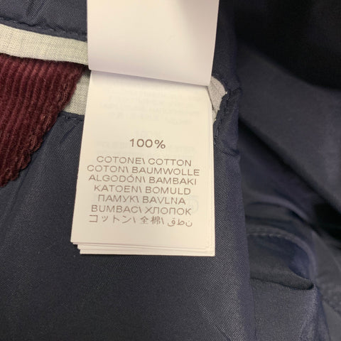 BRUNELLO CUCINELLI Size XXL Burgundy Corduroy Cotton Snaps Jacket