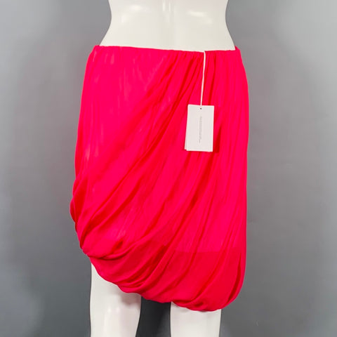 HELMUT LANG Size M Pink Silk Bubble Hem Skirt