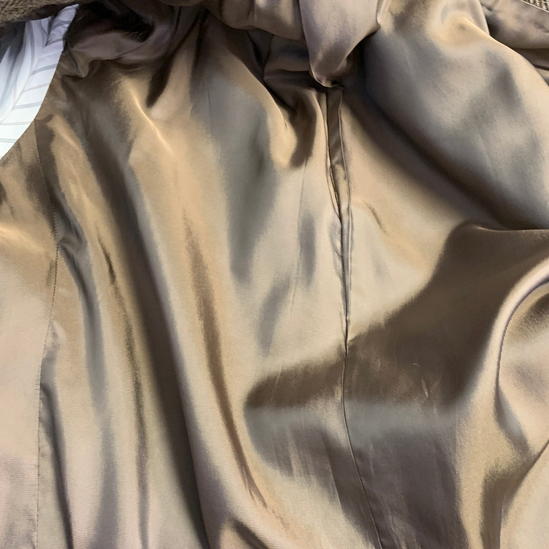O'CONNELL'S Size 42 Long Brown Herringbone Wool Sport Coat
