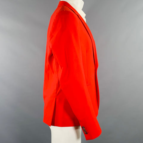 PAUL SMITH Size 40 Red Wool Notch Lapel Sport Coat