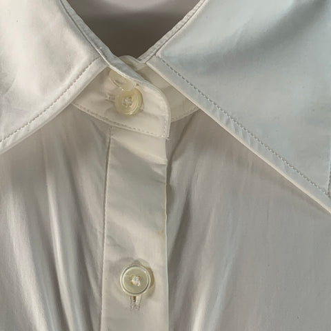 KHAITE Size XS White Cotton Oversized Two Pockets Blouse