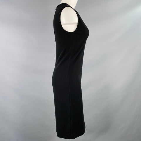 VINCE Size XS Black Viscose Blend Sleeveless Midi Dress