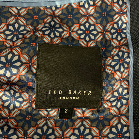 TED BAKER Size 36 Navy Pink Contrast Stitch Polyester Blend Suit