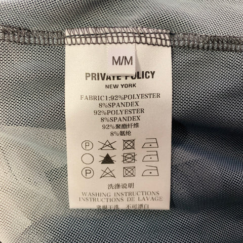 PRIVATE POLICY Size M Giant Check Mesh Black White Polyester Blend Ombre Casual Top