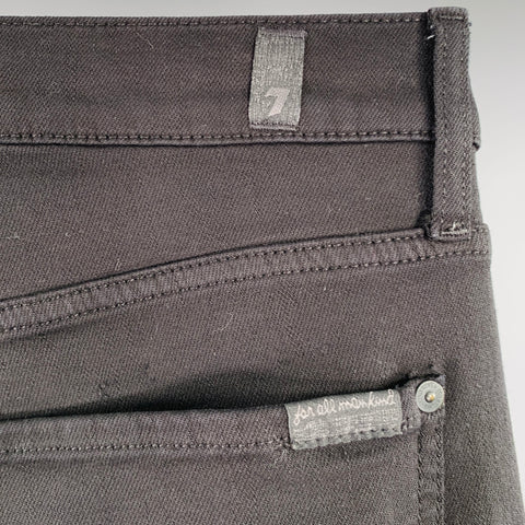 7 FOR ALL MANKIND Size 33 Black Cotton Blend Slim Straight Jeans