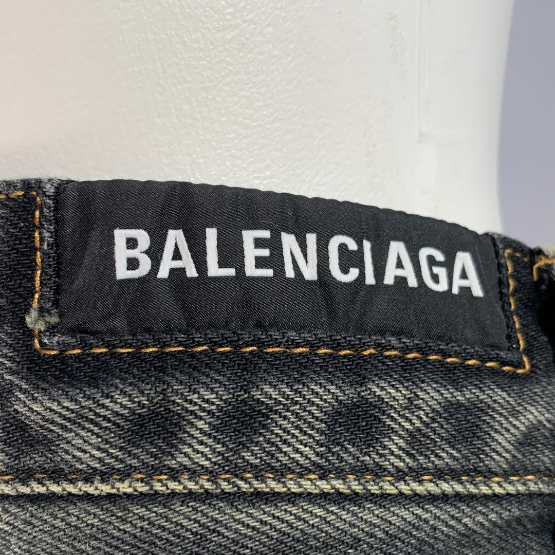 BALENCIAGA Size XS Indigo Cotton Wide Leg Jeans
