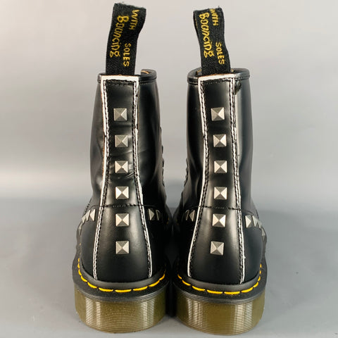 DR. MARTENS AW004 Size 11 1460 Stud Black Leather Studded Lace-Up Ankle Boots