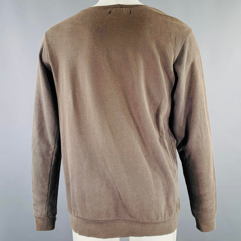 RAF by RAF SIMONS Size XS Grey Black Patches Cotton Crew Neck Sweatshirt