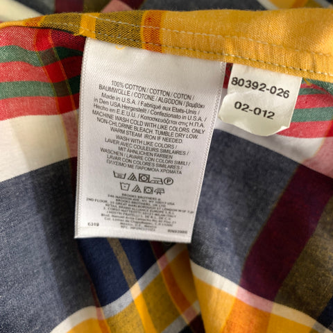 BLACK FLEECE Size XL Orange Multi Color Plaid Cotton Long Sleeve Shirt