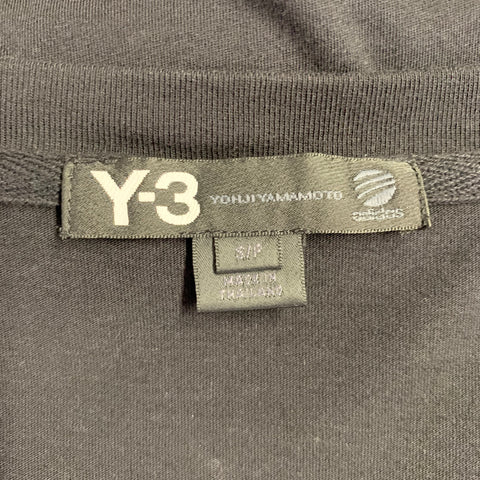 Y-3 Size S Black Blue Graphic Cotton Scoop Neck T-shirt