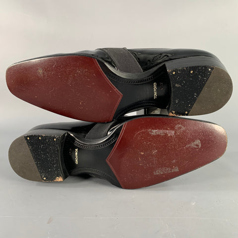 TOM FORD Size 7.5 Black Leather Slip On Loafers