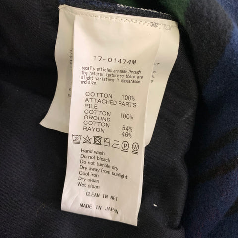 SACAI Size L Multi Color Mixed Fabrics Cotton rayon Crew Neck Pullover