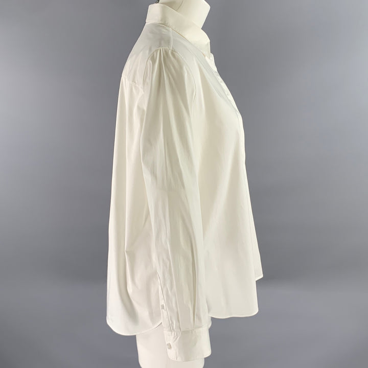 THE ROW Size 10 White Cotton Elastane Shirt