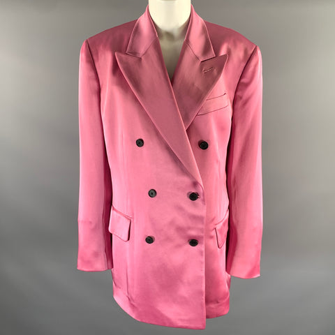 TOM FORD Size S Pink Shiny Acetate Viscose Peak Lapel Blazer