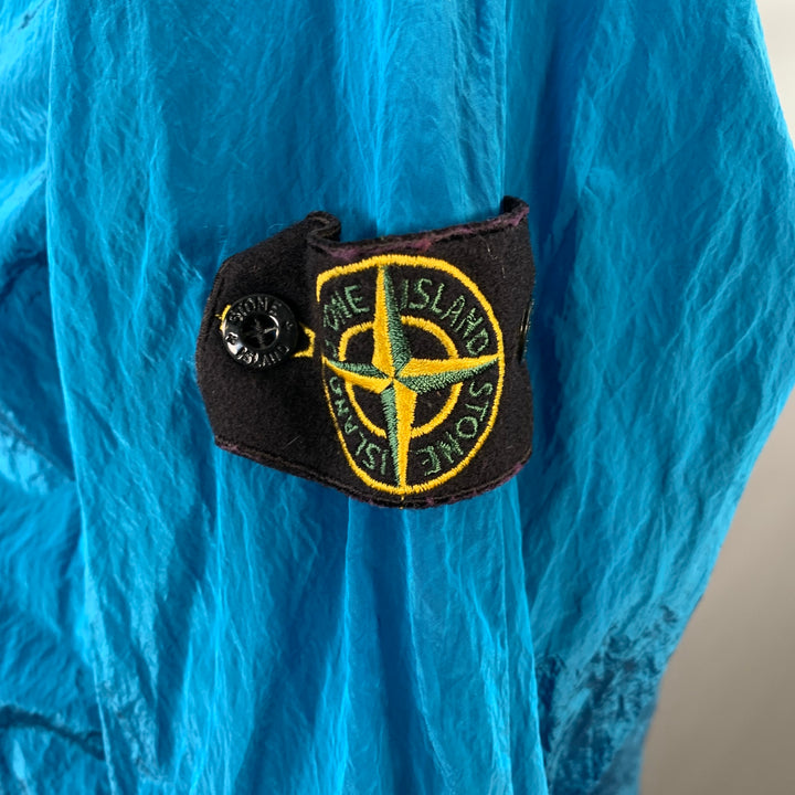 STONE ISLAND Size XXL Aqua Blue Polyamide Windbreaker Jacket