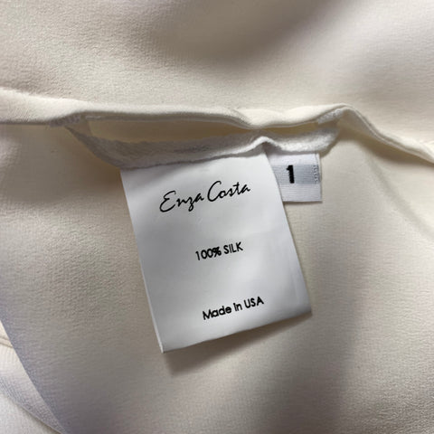 ENZA COSTA Size S White Silk Button Up Blouse
