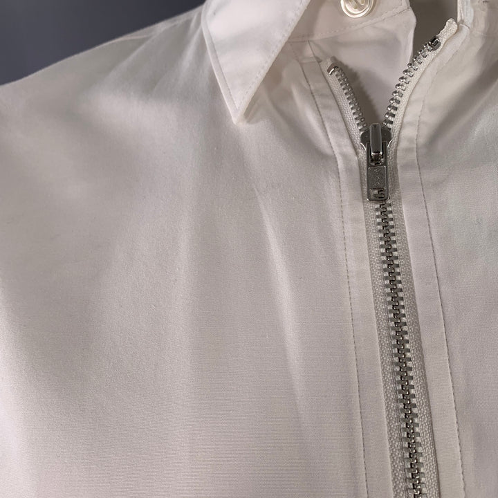 COMME des GARCONS Size L White Cotton Zip Up Long Sleeve Shirt