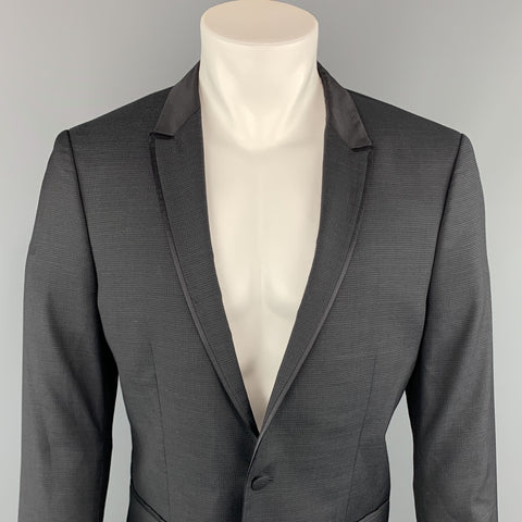 THE KOOPLES Chest Size 42 Nailhead Black Wool Peak Lapel Sport Coat