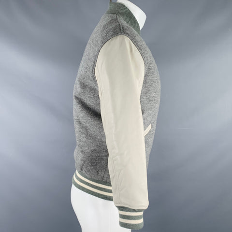 ALLSAINTS Size XS Grey Cream Heather Wool Bomber Jacket