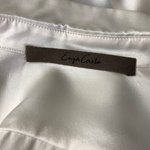 ENZA COSTA Size S White Silk Button Up Blouse