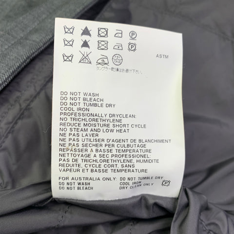 JIL SANDER Size 34 Grey Herringbone Polyamide Hidden Snaps Coat