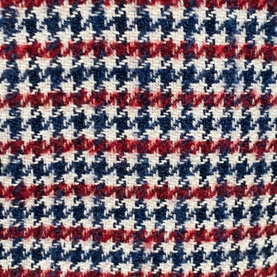 MONTEDORO Size 40 Beige Navy Burgundy Houndstooth Sport Coat