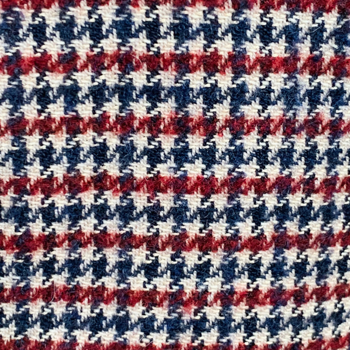 MONTEDORO Size 40 Beige Navy Burgundy Houndstooth Sport Coat