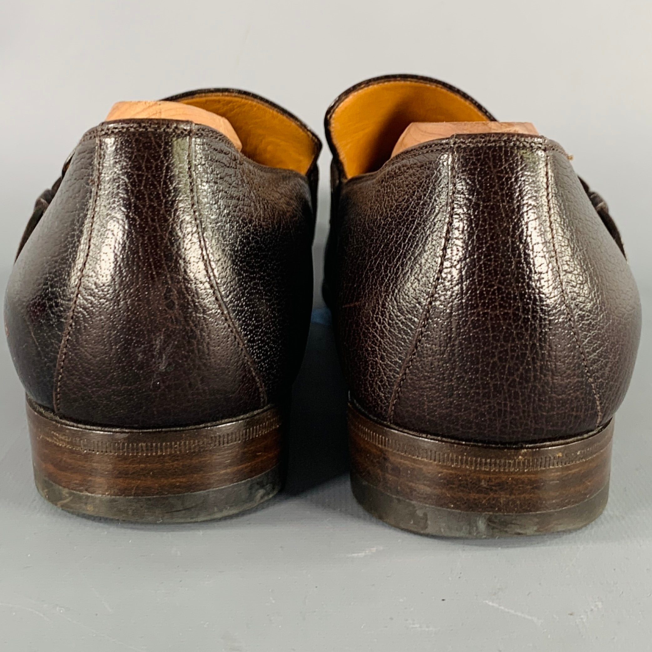 GUCCI ブラウンレザー ローファー EU38C JP25cm GUCCI Horsebit Roos Dark Brown Leather Classic Loafers Size