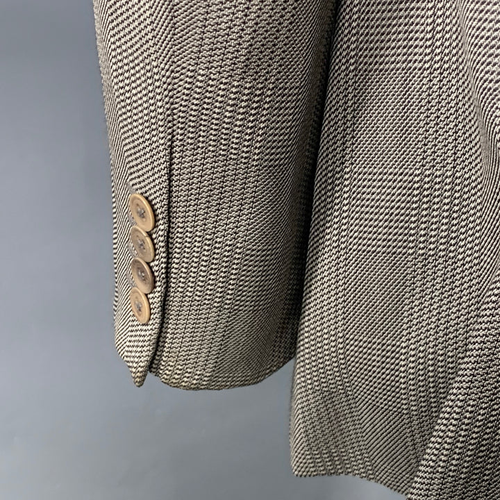 ARMANI COLLEZIONI Size 42 Black White Glenplaid Wool Blend Sport Coat