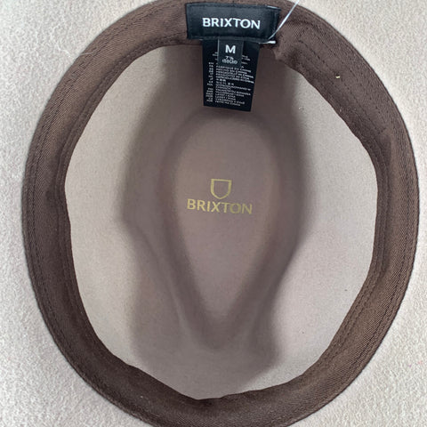 BRIXTON Size M Taupe Wool Felt Fedora Hat