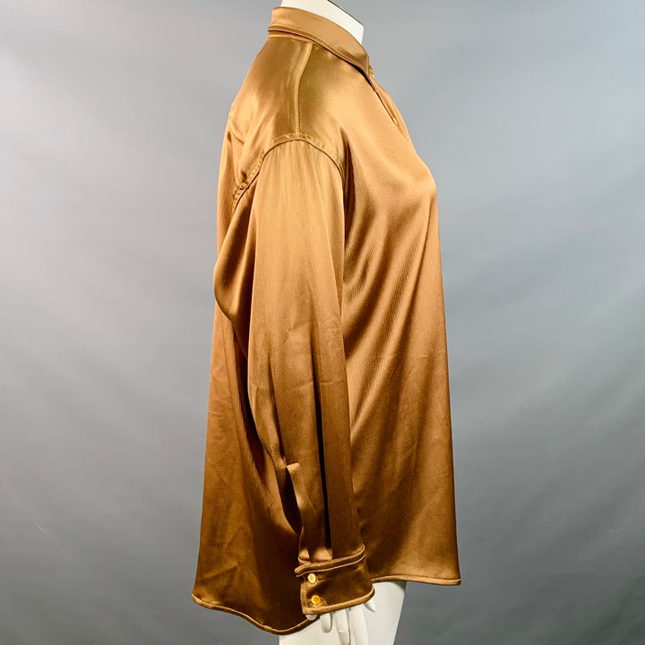 SIES MARJAN Size M/L Gold Viscose Blend Button Down Collar Shirt