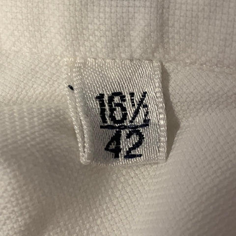 ISAIA Size XL White Solid Cotton Long Sleeve Shirt