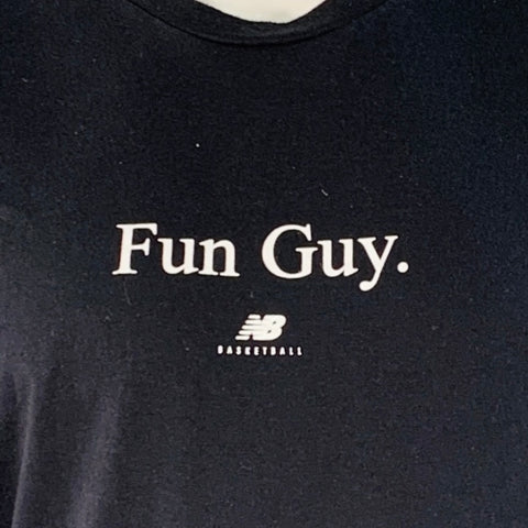 NEW BALANCE SS19 Size XL Fun Guy Black White Print Cotton Crew Neck T-shirt