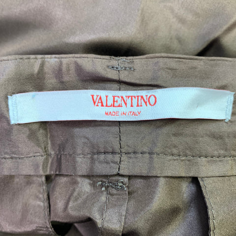 VALENTINO Size 10 Brown Silk Elastic Waistband Shorts