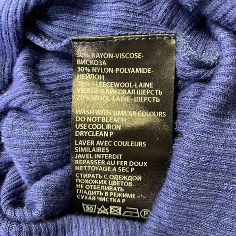 HAIDER ACKERMANN Size S Blue Ribbed Knit Wool Blend Raglan Pullover