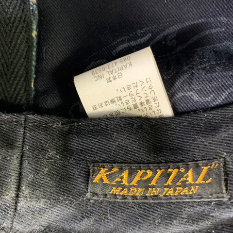 KAPITAL BORO.  Indigo Patchwork Cotton Baseball Cap Hat