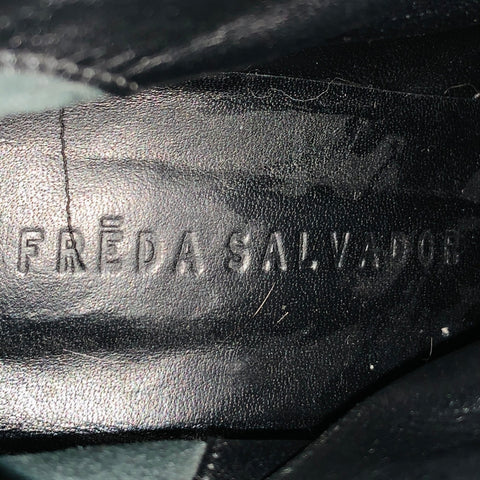 FREDA SALVADOR Size 7 Blue Velvet Lace-Up Boots