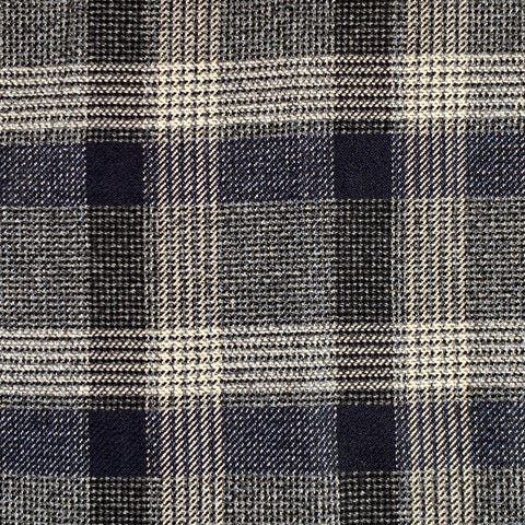 ETRO Size 32 Navy Grey Black Plaid Wool Blend Zip Fly Dress Pants