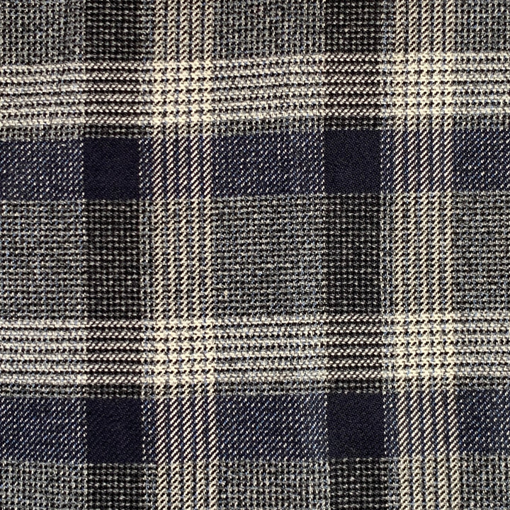 ETRO Size 32 Navy Grey Black Plaid Wool Blend Zip Fly Dress Pants