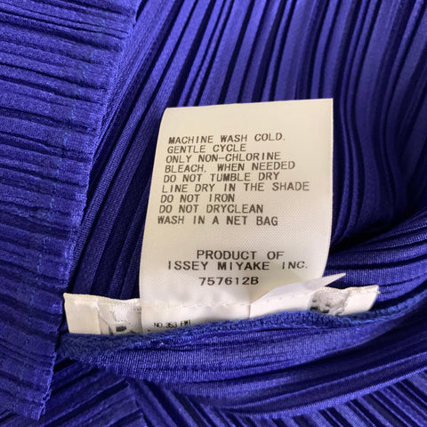 PLEATS PLEASE by ISSEY MIYAKE Size 6 Blue Cobalt Polyester Crinkled Dress Top
