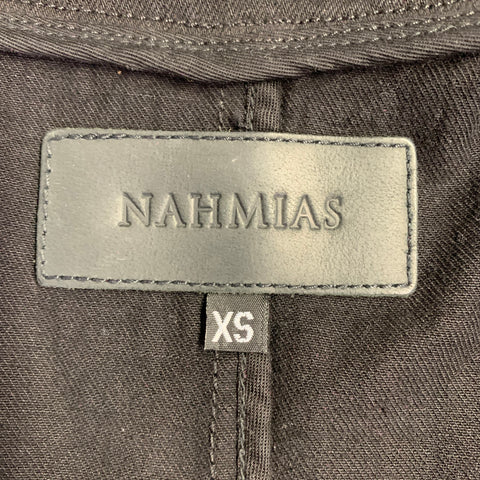 NAHMIAS Size XS Black Cotton Raw Edge Double Zipper Jacket
