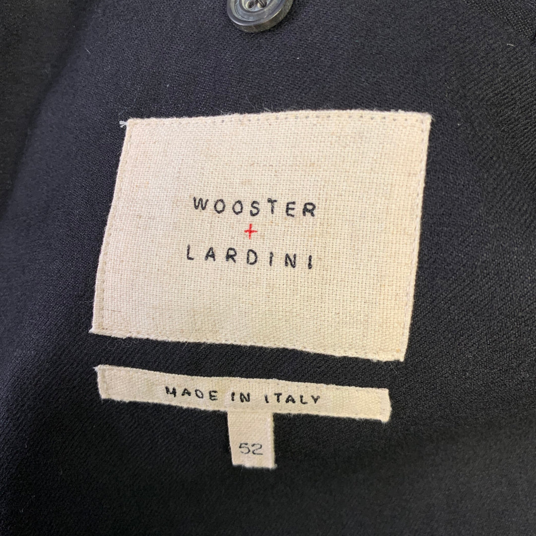 WOOSTER + LARDINI Size 42 Regular Black Flax Wool Sport Coat