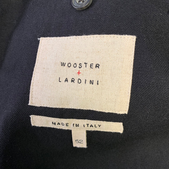 WOOSTER + LARDINI Size 42 Regular Black Flax Wool Sport Coat